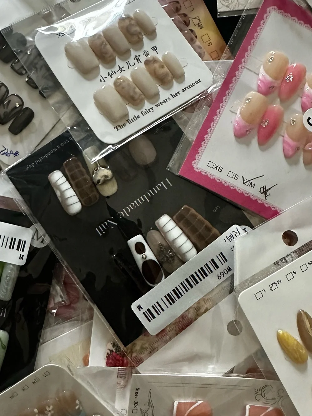 100 Sets of SURPRISE Assorted Press-On Nail Sets - Floral, Pink, Blue, Neutral